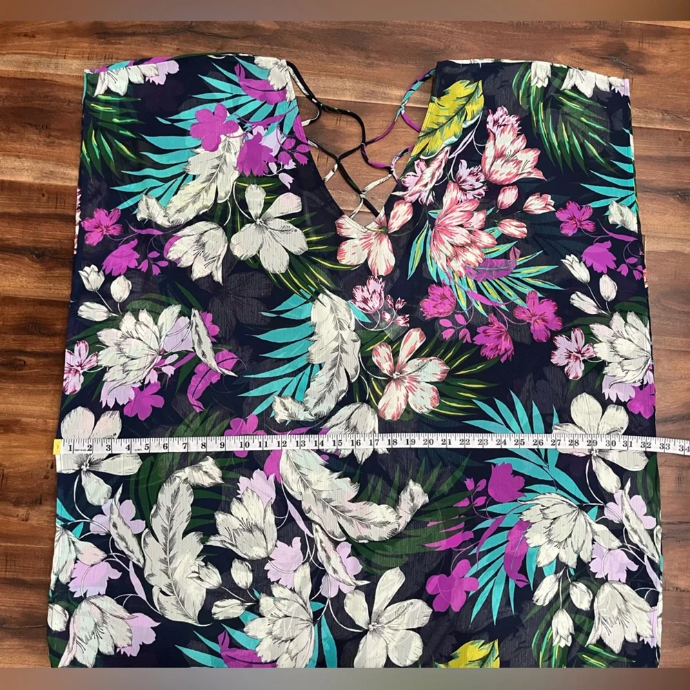 Kona Sol Floral Multicolor Swim Suit -Bathing Suit  Cover Up - Picture 10 of 10